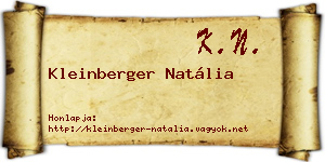Kleinberger Natália névjegykártya