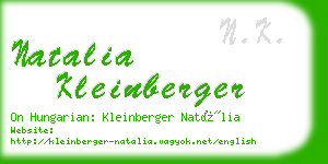 natalia kleinberger business card